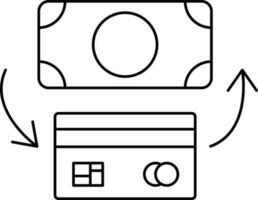 Linear Style Transaction Icon Or Symbol. vector