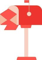 Mailbox Icon Or Symbol In Red Color. vector