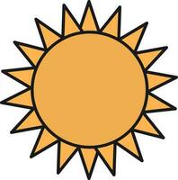 Sun Icon In Orange Color. vector