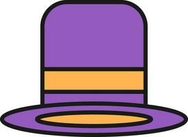 Top Hat Icon In Purple And Orange Color. vector