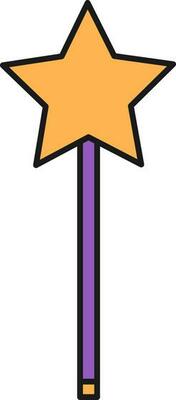 Magic Wand Icon In Orange And Purple Color.