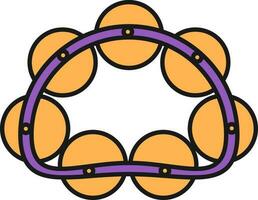 Tambourine Icon In Purple And Orange Color. vector