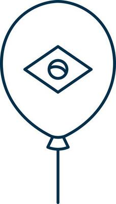 Vector Brazil Balloon Icon in Thin Line Art.