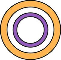 Circular Ring Icon In Flat Style. vector