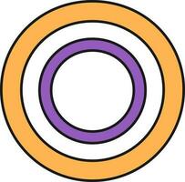 Circular Ring Icon In Flat Style. vector