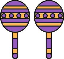 Maracas Icon In Purple And Orange Color. vector