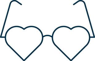 Illustration of Heart Shaped Goggles Icon in Line Art. vector