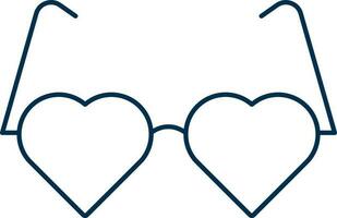 Illustration of Heart Shaped Goggles Icon in Line Art. vector