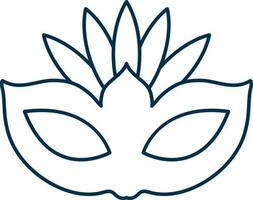 Illustration of Carnival Mask Icon in Line Art. vector