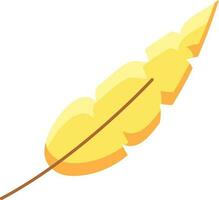 Yellow Color Feather Icon Illustration. vector