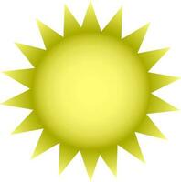 Sun Icon In Green Color. vector