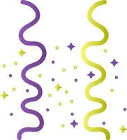 púrpura y verde color serpentinas icono en plano estilo. vector