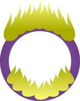 Fire Ring Icon In Purple And Green Color. vector