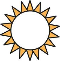 Sun Icon In Orange And White Color. vector