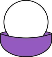 Crystal Ball Icon In White And Purple Color. vector