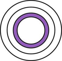 Circular Ring Icon In Purple And White Color. vector