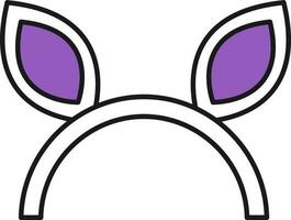 Ear Headband Icon In Purple And White Color. vector