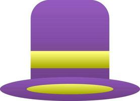 Top Hat Icon In Purple And Green Color. vector