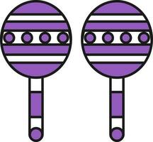 Maracas Icon In Purple And White Color. vector