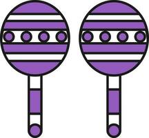 maracas icono en púrpura y blanco color. vector