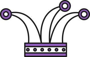 Jester Hat Icon In Purple And White Color. vector