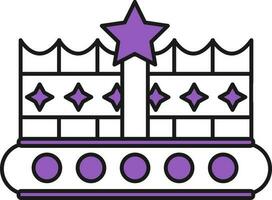 Crown Icon In Purple And White Color. vector