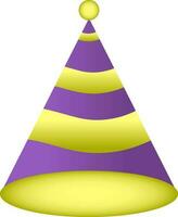 Party Hat Icon In Purple And Green Color. vector