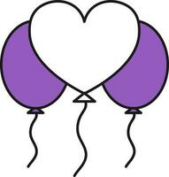 Balloons Icon In Purple And White Color. vector