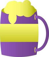 Beer Mug Icon In Purple And Green Color. vector