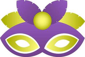 Carnival Mask Icon In Purple And Green Color. vector