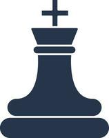 Chess King Icon In Blue And White Color. vector