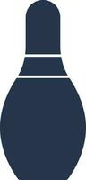 Bowling Pin Icon In Blue And White Color. vector
