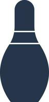 Bowling Pin Icon In Blue And White Color. vector