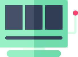 Slot Machine Icon In Blue And Green Color. vector