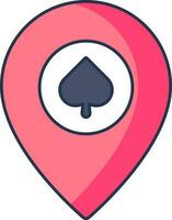 Casino Map Pin Icon In Blue And Pink Color. vector