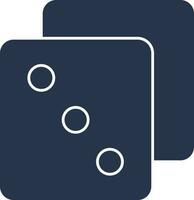 Dice Icon In Blue And White Color. vector