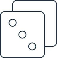 Dice Icon In Black Outline. vector