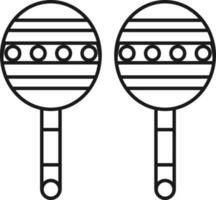 Maracas Icon In Black Outline. vector