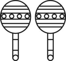 Maracas Icon In Black Outline. vector