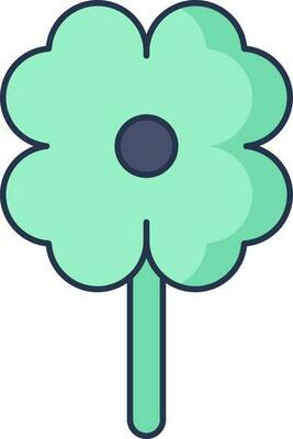 Clover Icon In Green And Blue Color.