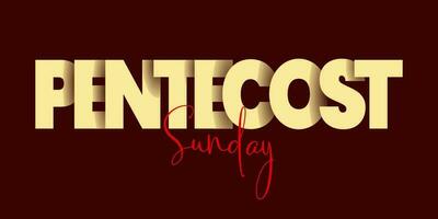 Pentecost Sunday banner. Invitation the christian service of pentecost with Holy Spirit and text. Vector illustration