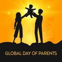 Global day of parents vector illustration with family silhouette. Suitable for Poster, Banners, campaign and greeting card.