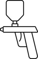 Spray Gun Icon In Black Line Art. vector