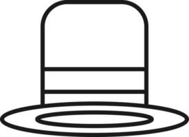 Top Hat Icon In Thin Line Art. vector