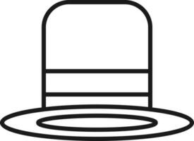 Top Hat Icon In Thin Line Art. vector