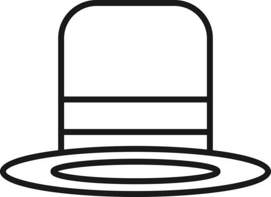 Top Hat Icon In Thin Line Art.
