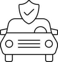 Check Car Security Or Insurance Icon In Line Art. vector
