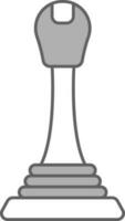 Gear Stick Icon In White And Gray Color. vector