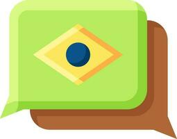 Isolated Colorful Brazilian Chat Icon in Flat Style. vector