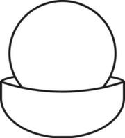 Crystal Ball Icon In Black Outline. vector